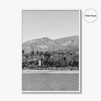 Santa Barbara Black and White Fine Art Photo Print, California Coastline, Stearns Wharf, USA