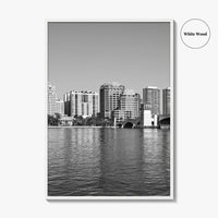 West Palm Beach Skyline Black and White Fine Art Photo Print, Florida Poster
