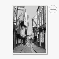 The Shambles York Black and White Fine Art Photo Print, England UK, Wall Poster