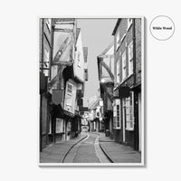 The Shambles York Black and White Fine Art Photo Print, England UK, Wall Poster