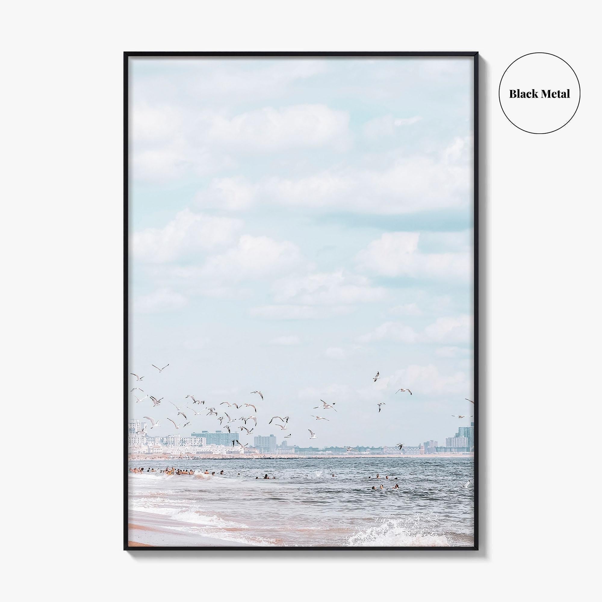 Rockaway Beach Blue Fine Art Photo Print, Queens NYC Ocean Wall Poster