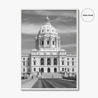 St Paul Black and White Fine Art Photo Print, State Capitol, Minnesota Poster