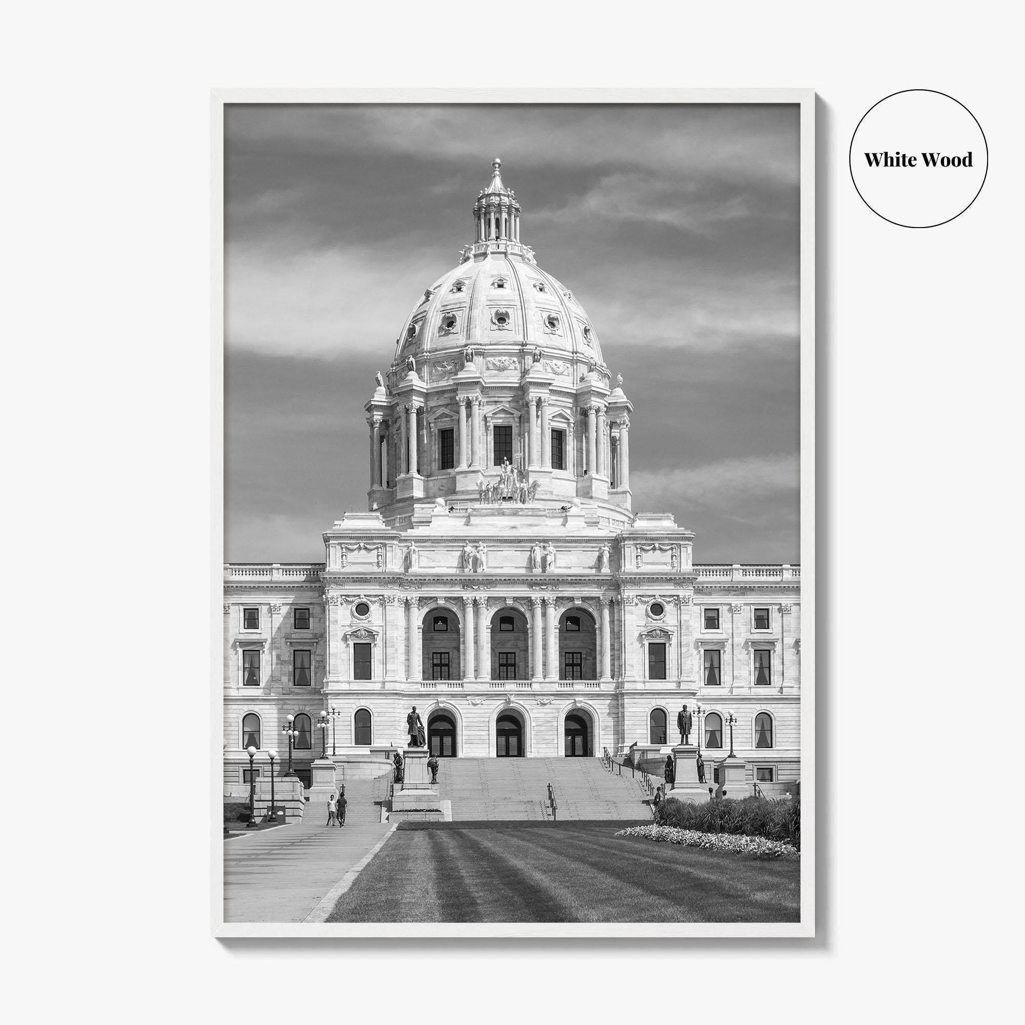 St Paul Black and White Fine Art Photo Print, State Capitol, Minnesota Poster