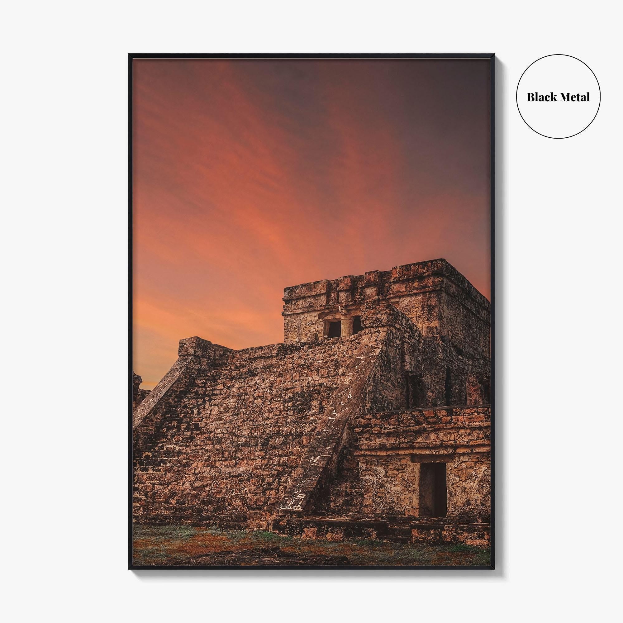 Tulum Mexico Fine Art Photo Print, El Castillo Mayan Ruins, Riviera Maya Wall Poster