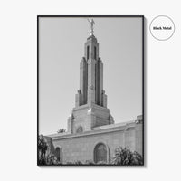 Redlands Black and White Fine Art Photo Print, Mormon Temple, California Poster, San Bernardino