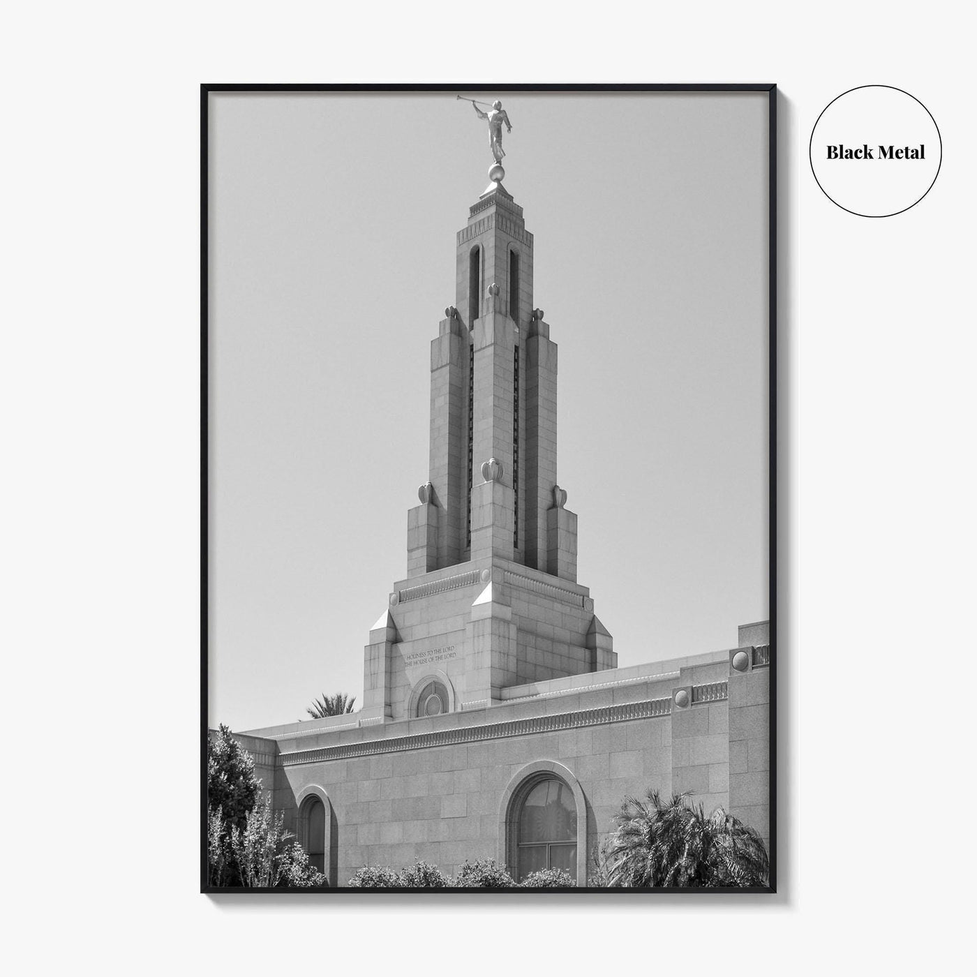 Redlands Black and White Fine Art Photo Print, Mormon Temple, California Poster, San Bernardino