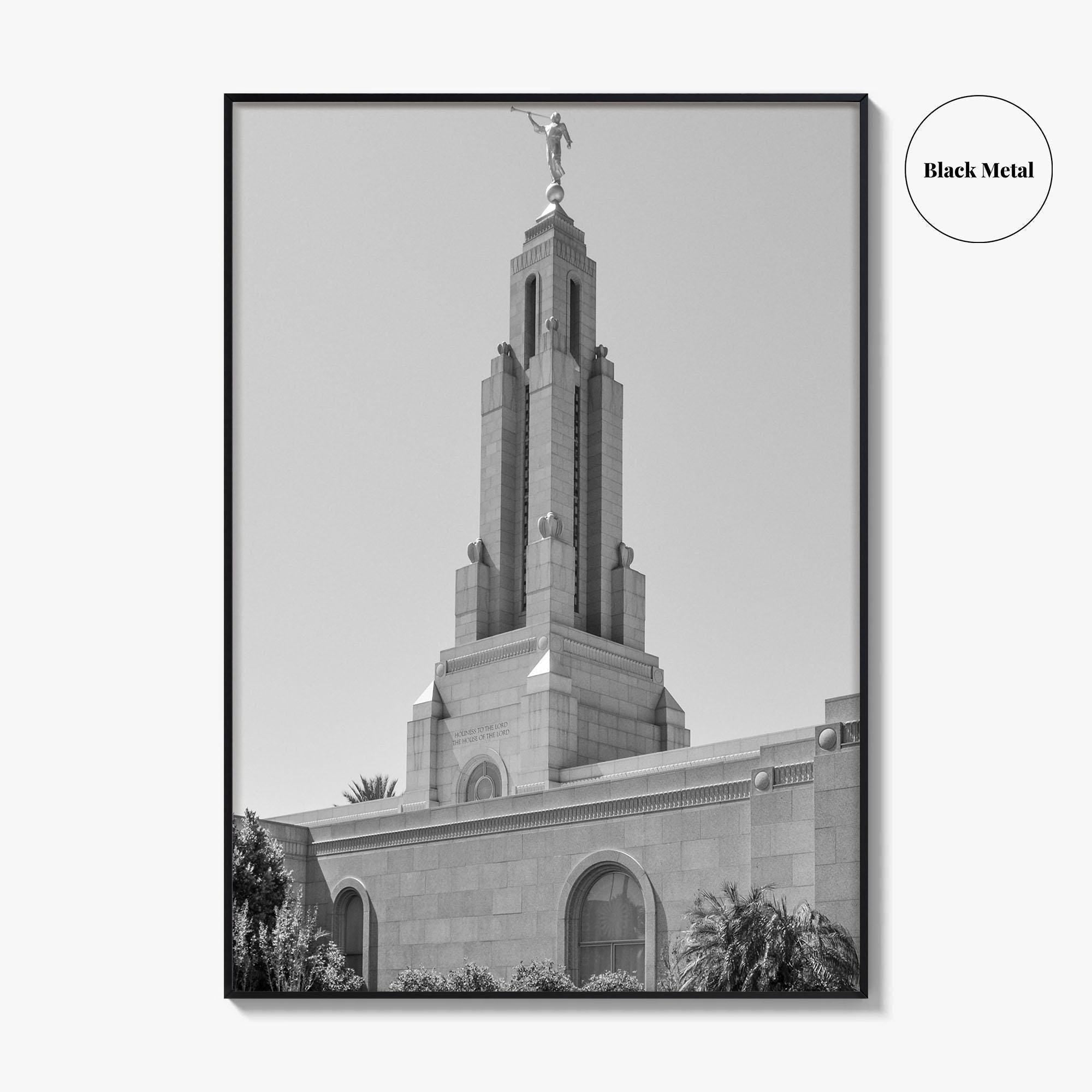 Redlands Black and White Fine Art Photo Print, Mormon Temple, California Poster, San Bernardino