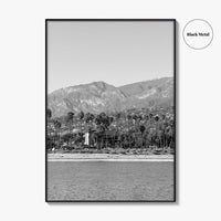 Santa Barbara Black and White Fine Art Photo Print, California Coastline, Stearns Wharf, USA