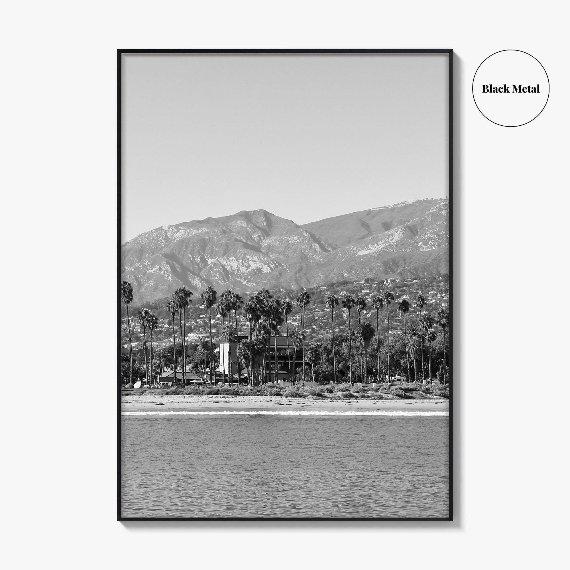 Santa Barbara Black and White Fine Art Photo Print, California Coastline, Stearns Wharf, USA