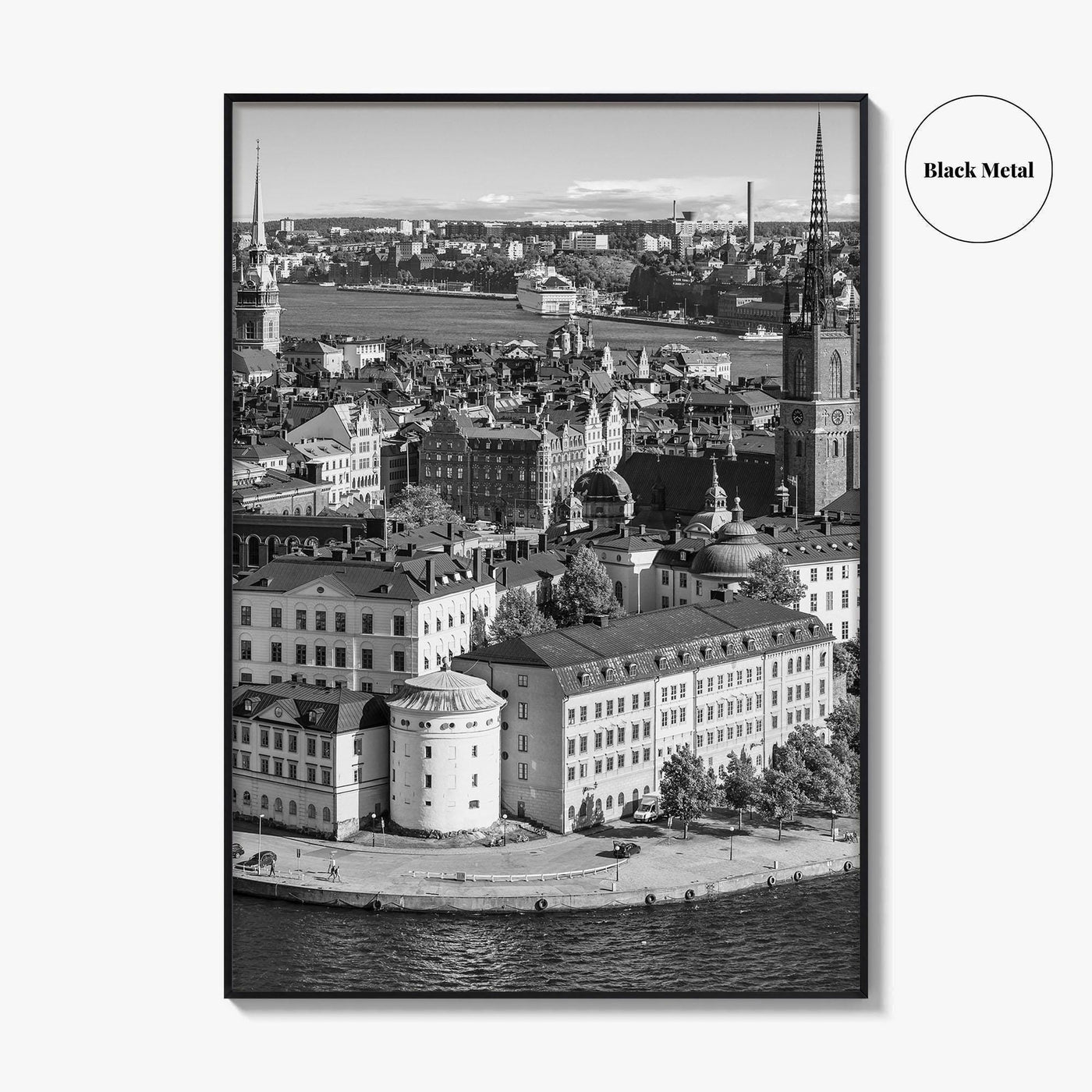 Stockholm Skyline Black and White Fine Art Photo Print, Gamla Stan, Sweden Poster