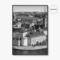 Stockholm Skyline Black and White Fine Art Photo Print, Gamla Stan, Sweden Poster
