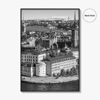 Stockholm Skyline Black and White Fine Art Photo Print, Gamla Stan, Sweden Poster