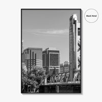 Sacramento Skyline Black and White Fine Art Photo Print, Tower Bridge, California Poster