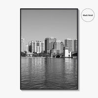 West Palm Beach Skyline Black and White Fine Art Photo Print, Florida Poster