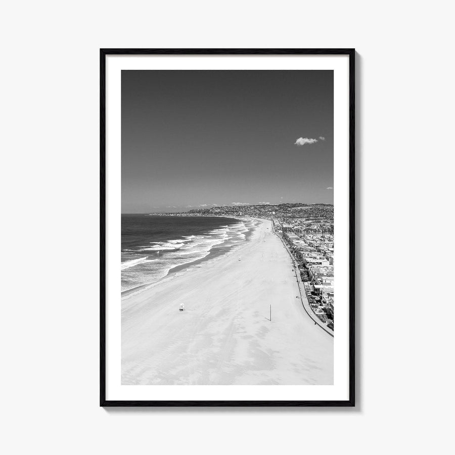 Mission Beach Black and White Fine Art Photo Print, San Diego Poster, California Poster
