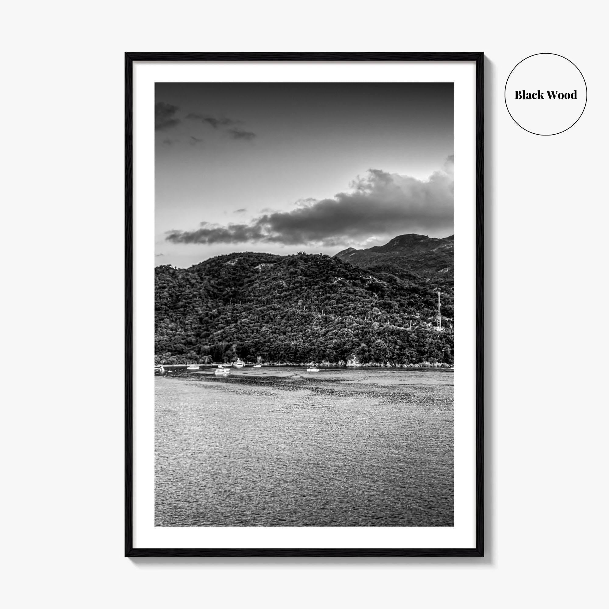 Labadee Black and White Fine Art Photo Print, Haiti Wall Poster, Tropical Port