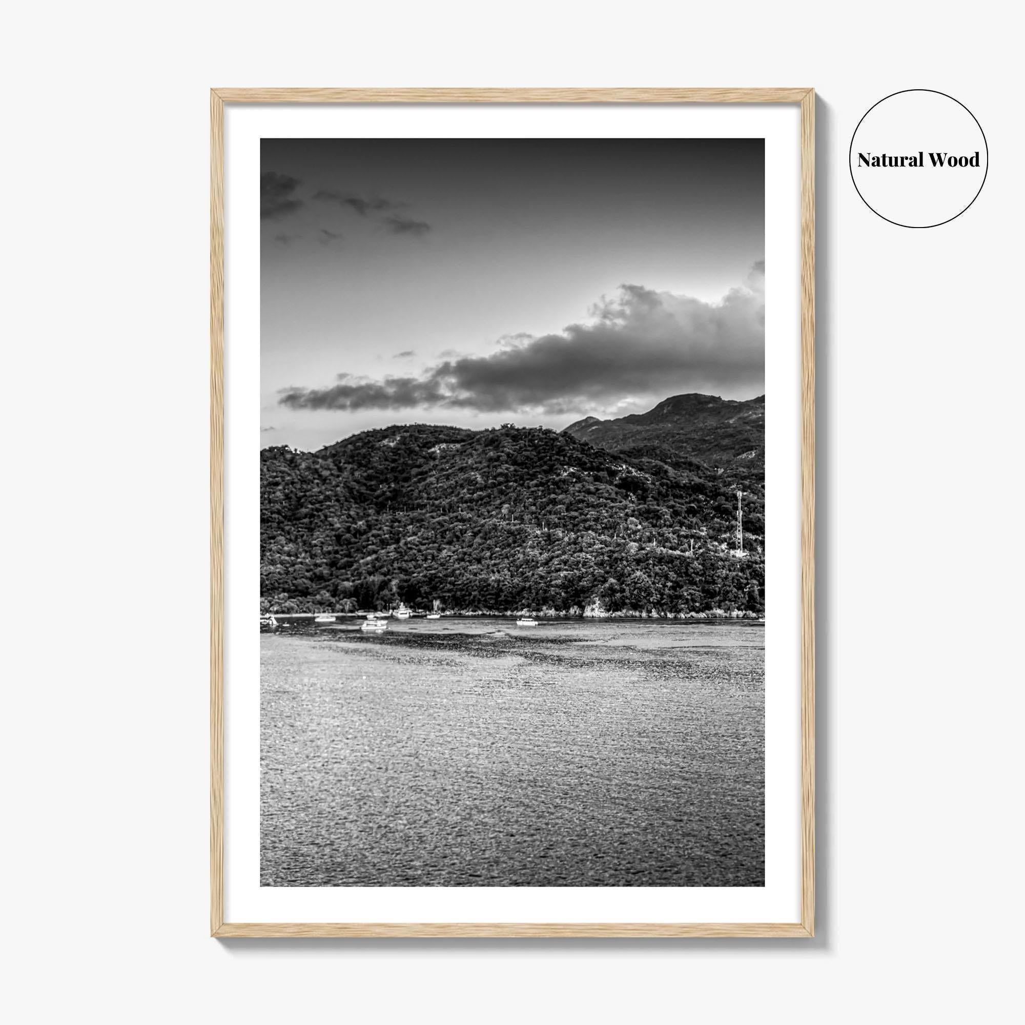 Labadee Black and White Fine Art Photo Print, Haiti Wall Poster, Tropical Port