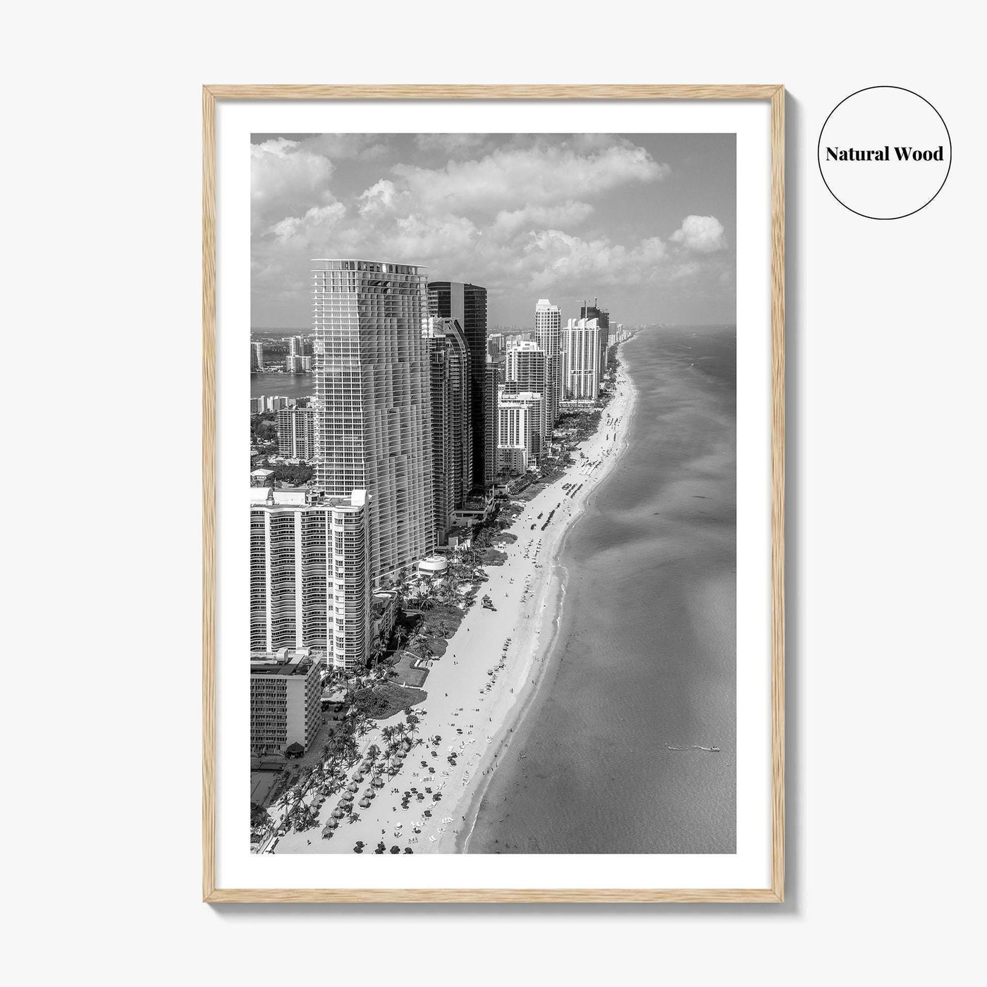 Miami Black and White Fine Art Photo Print, South Beach Florida Poster