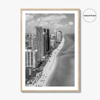 Miami Black and White Fine Art Photo Print, South Beach Florida Poster
