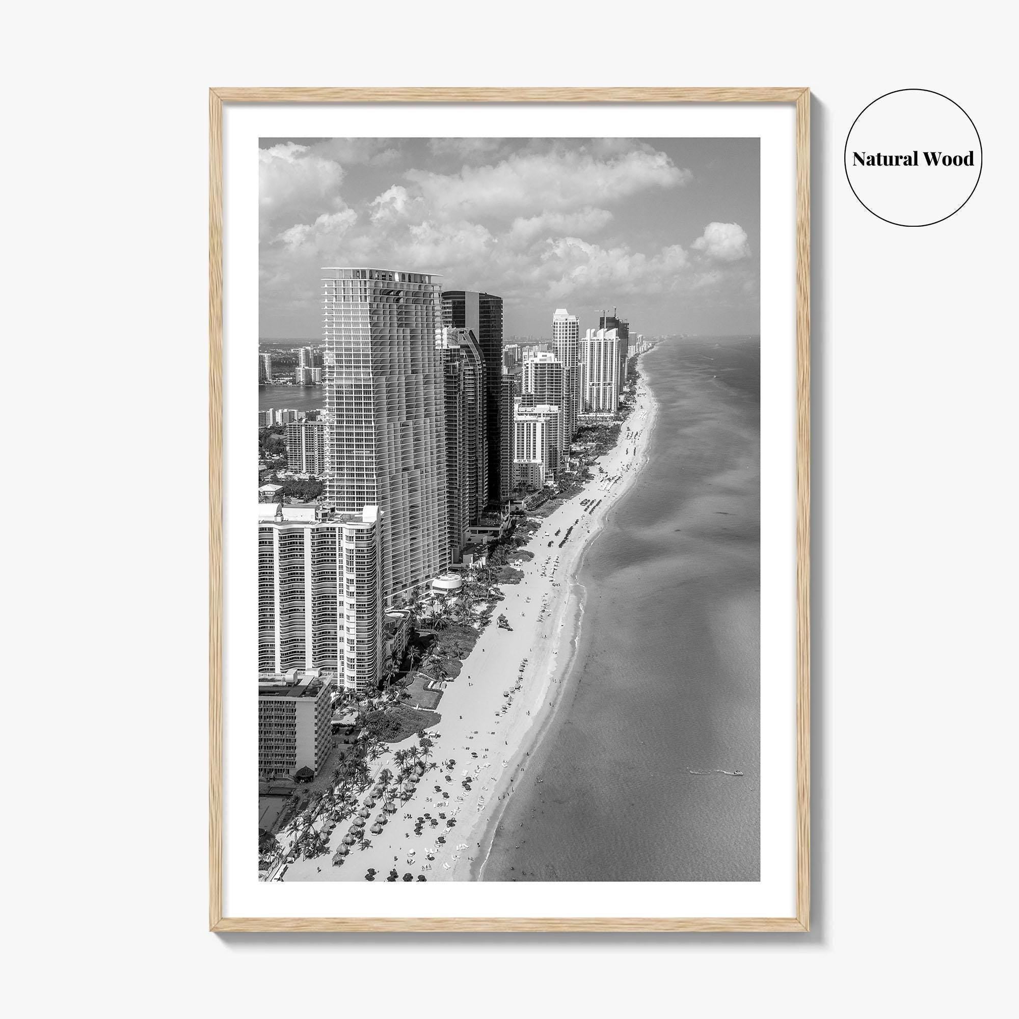 Miami Black and White Fine Art Photo Print, South Beach Florida Poster