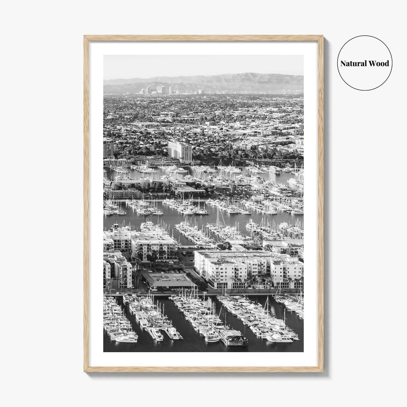 Marina del Rey Black and White Fine Art Photo Print, Los Angeles Poster