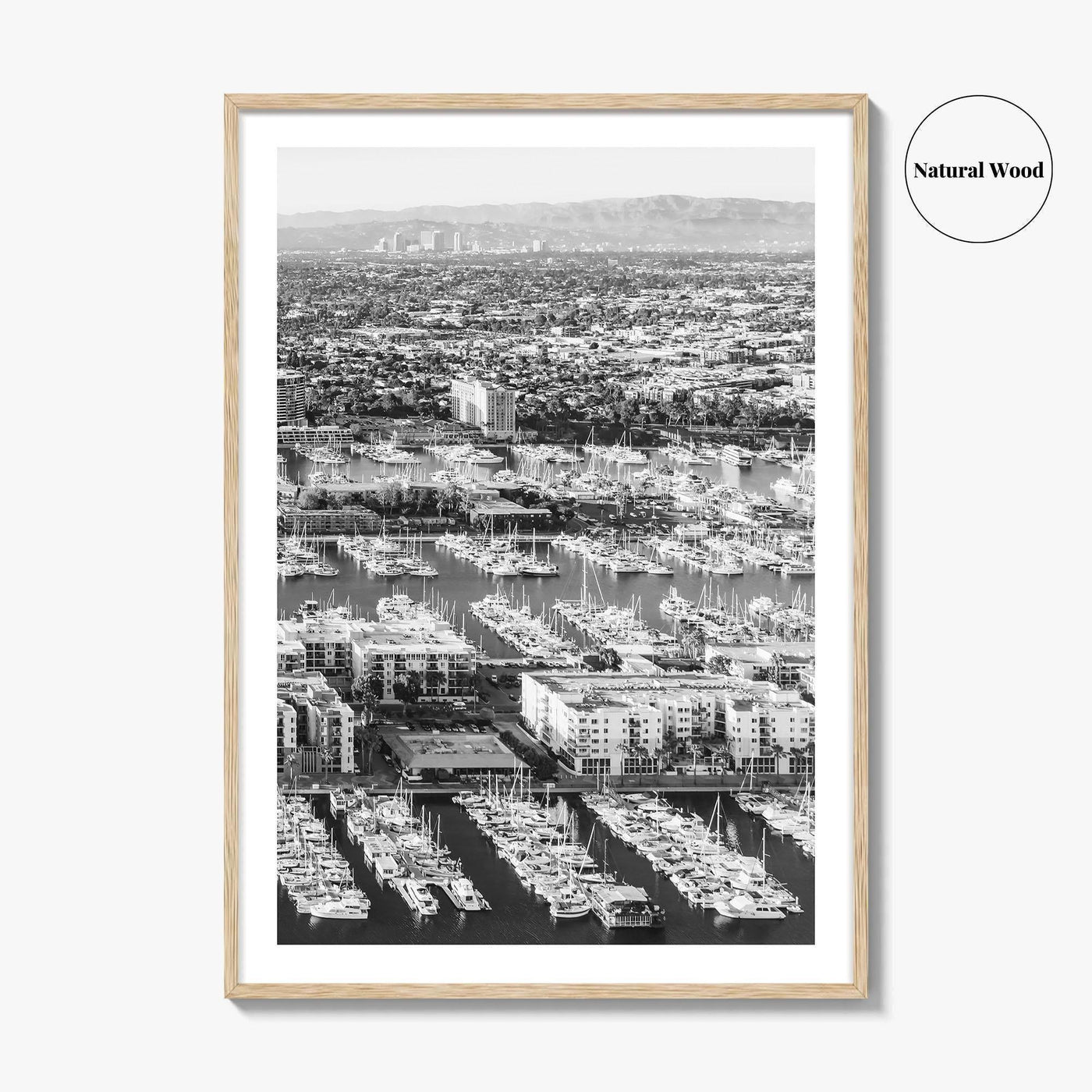 Marina del Rey Black and White Fine Art Photo Print, Los Angeles Poster