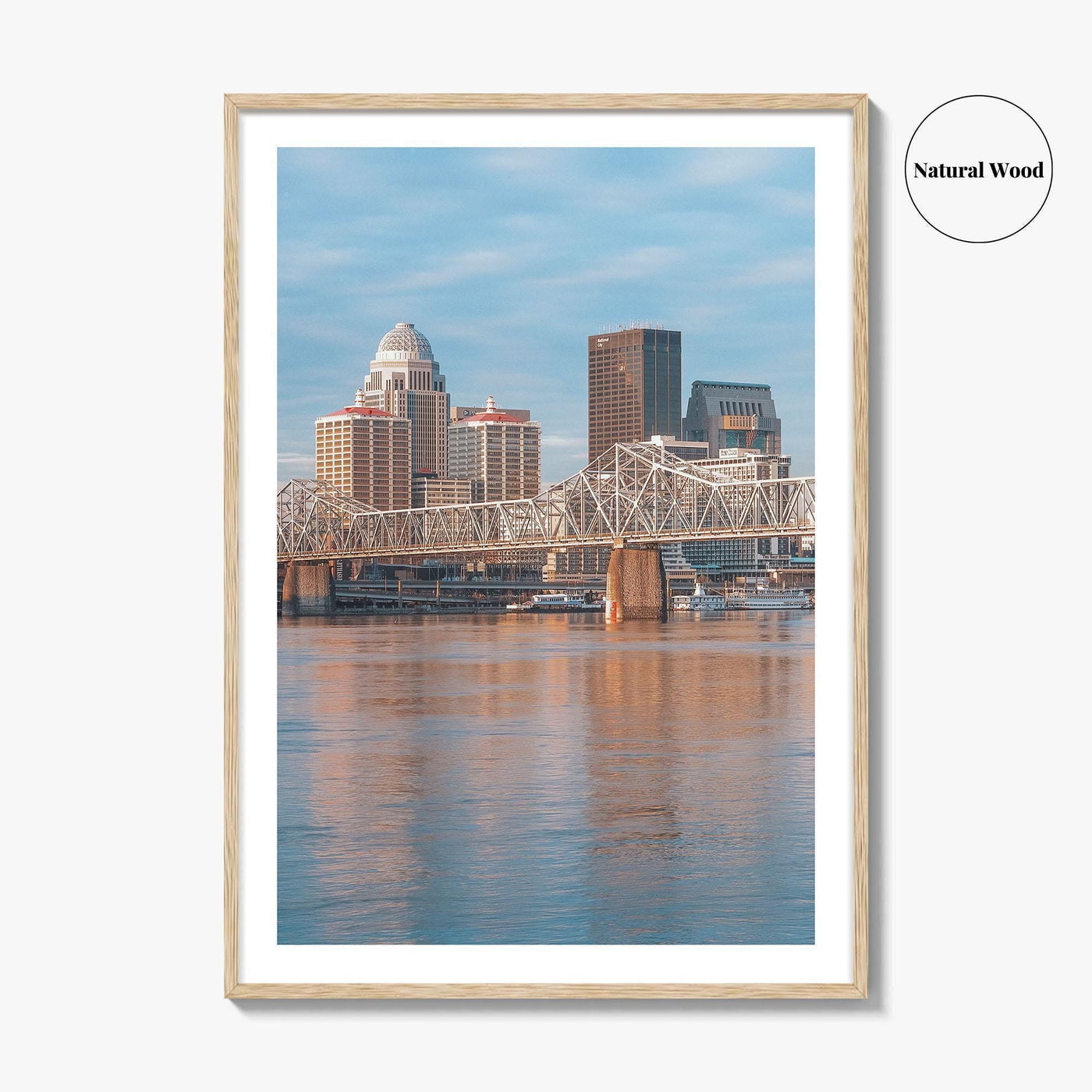 Louisville Skyline Fine Art Photo Print, Kentucky, Clark Memorial Bridge, Ohio River Poster