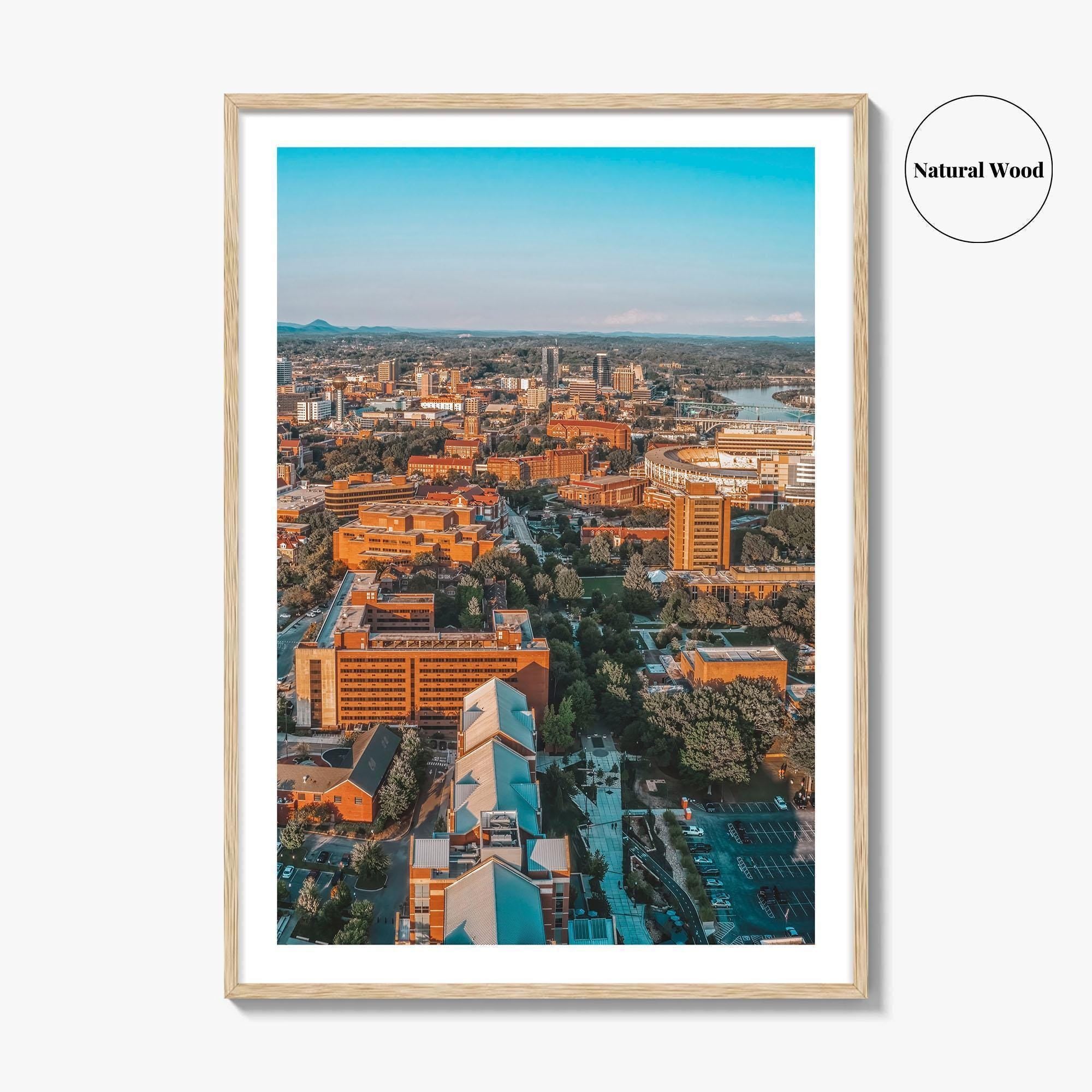 Knoxville Fine Art Photo Print, University of Tennessee, Aerial View, USA Wall Poster