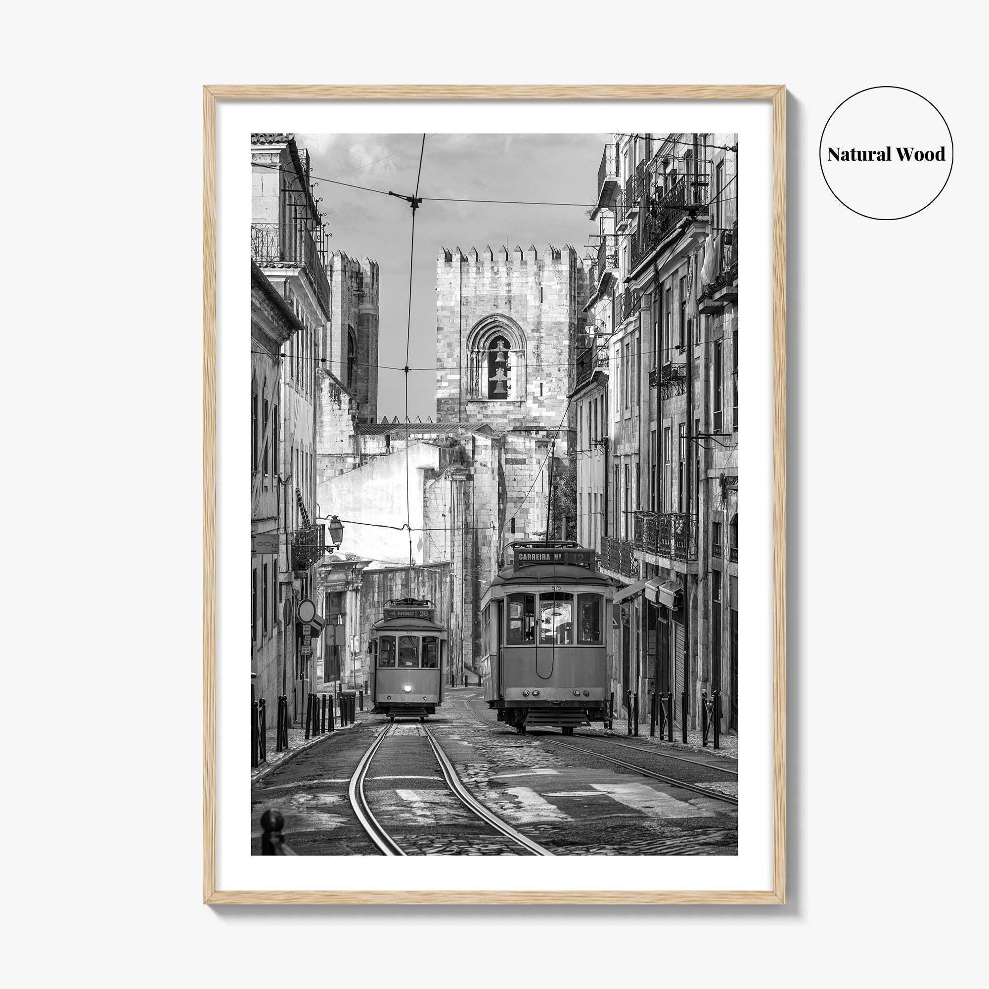 Lisbon Black and White Fine Art Photo Print, Tram 28 Lisboa Portugal Poster