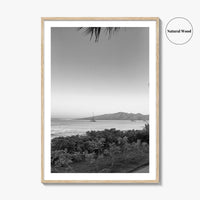 Lahaina Black and White Fine Art Photo Print, Kaanapali Beach, Molokai, Maui Hawaii Poster