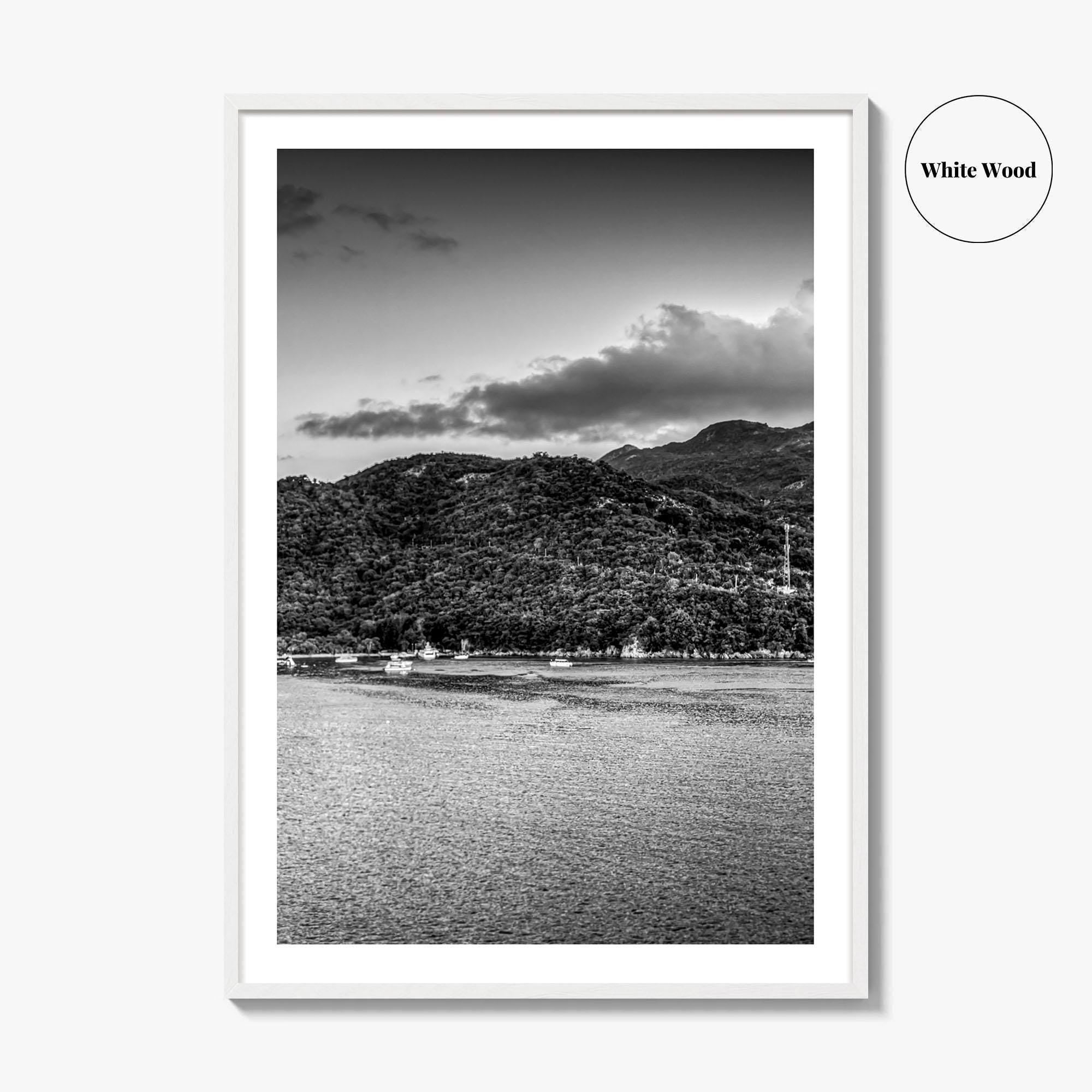Labadee Black and White Fine Art Photo Print, Haiti Wall Poster, Tropical Port