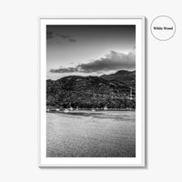 Labadee Black and White Fine Art Photo Print, Haiti Wall Poster, Tropical Port