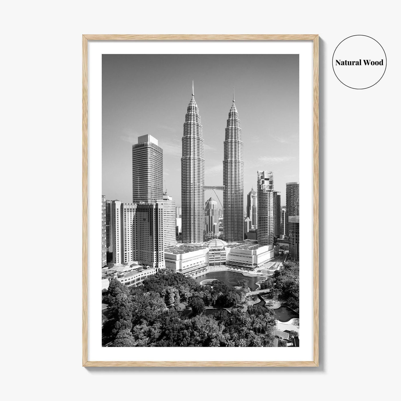 Kuala Lumpur Skyline Black and White Fine Art Photo Print, Malaysia Poster