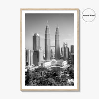 Kuala Lumpur Skyline Black and White Fine Art Photo Print, Malaysia Poster