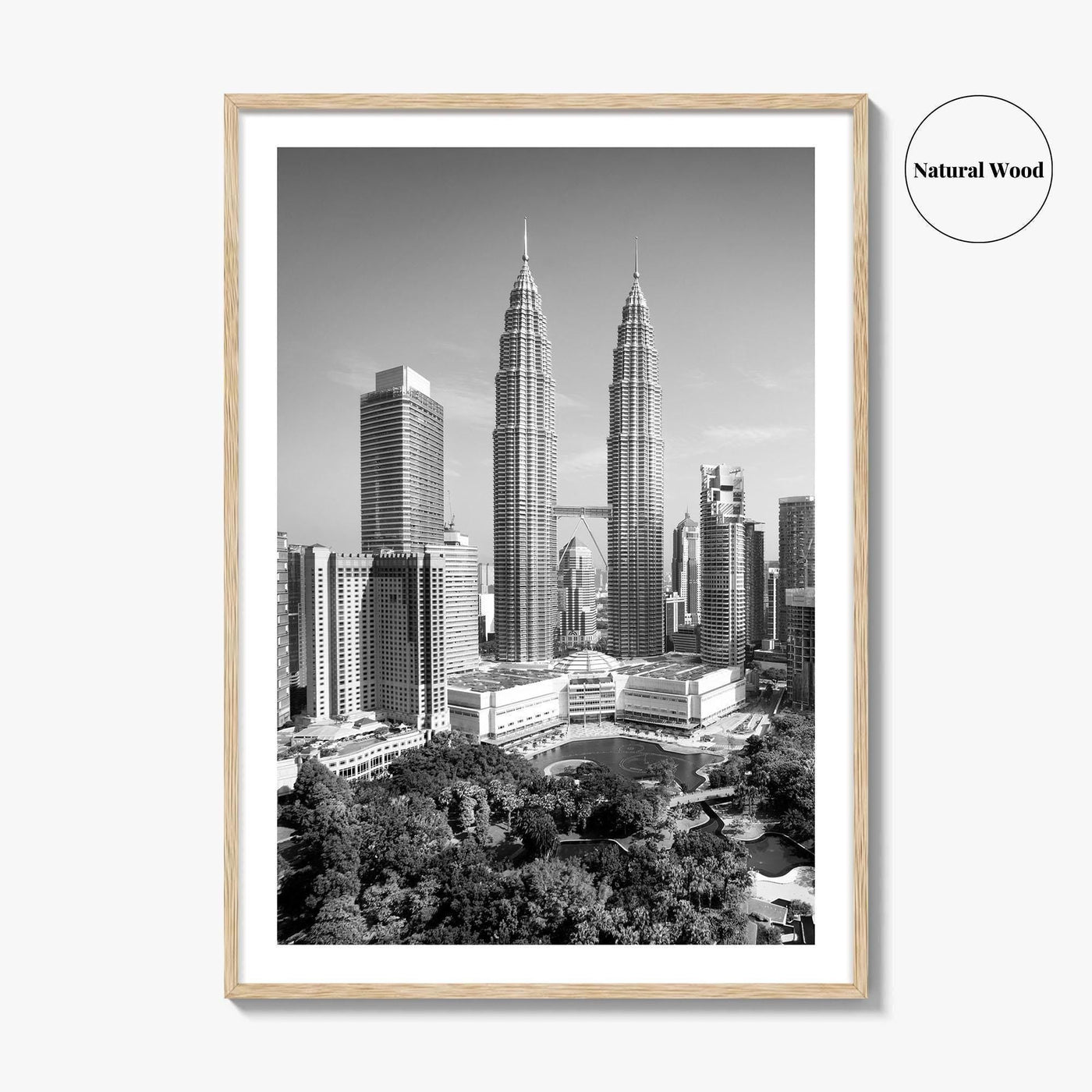 Kuala Lumpur Skyline Black and White Fine Art Photo Print, Malaysia Poster
