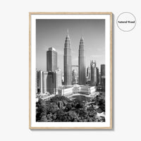 Kuala Lumpur Skyline Black and White Fine Art Photo Print, Malaysia Poster