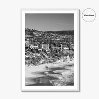 Laguna Beach Black and White Fine Art Photo Print, Crescent Bay California Poster