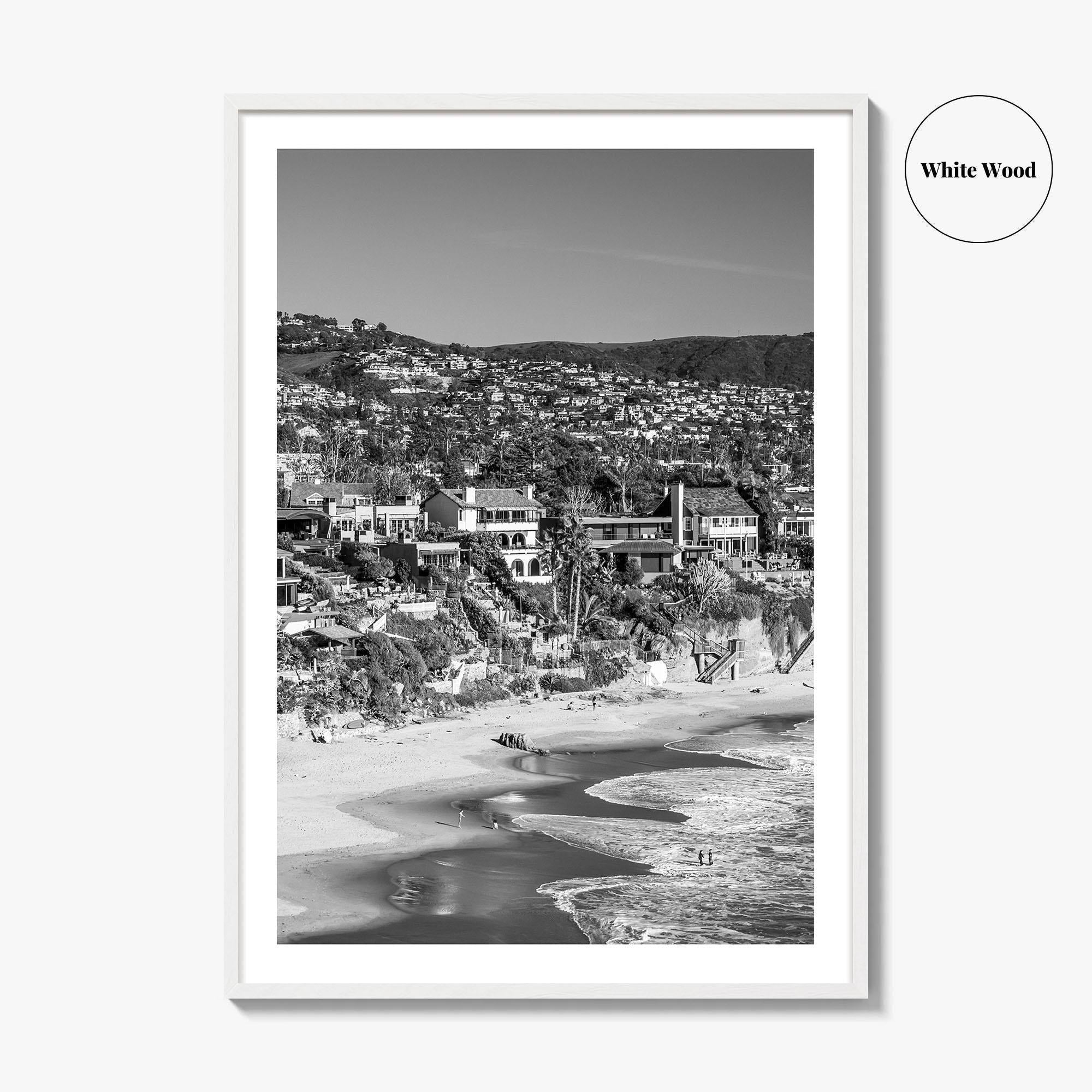 Laguna Beach Black and White Fine Art Photo Print, Crescent Bay California Poster