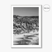 Laguna Beach Black and White Fine Art Photo Print, Crescent Bay California Poster