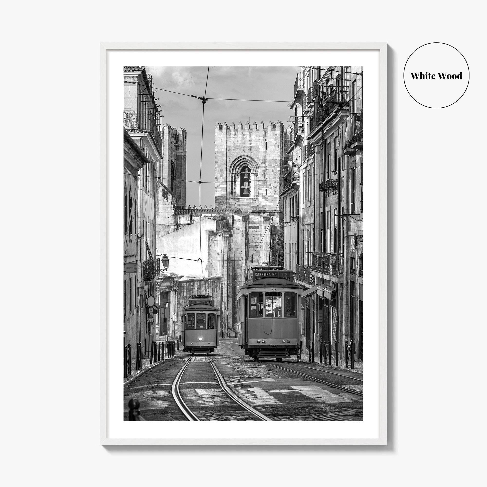 Lisbon Black and White Fine Art Photo Print, Tram 28 Lisboa Portugal Poster
