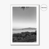 Lahaina Black and White Fine Art Photo Print, Kaanapali Beach, Molokai, Maui Hawaii Poster