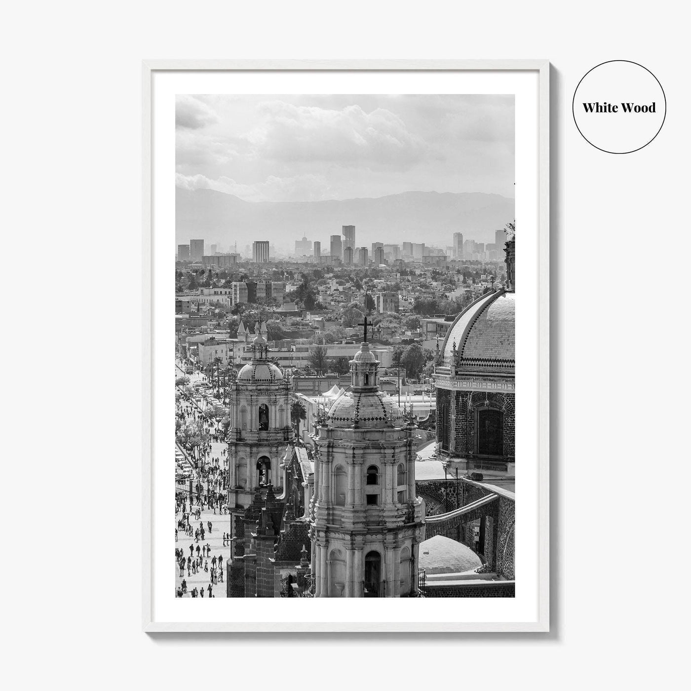 Mexico City Black and White Fine Art Photo Print, Basilica Guadalupe Mexico Poster