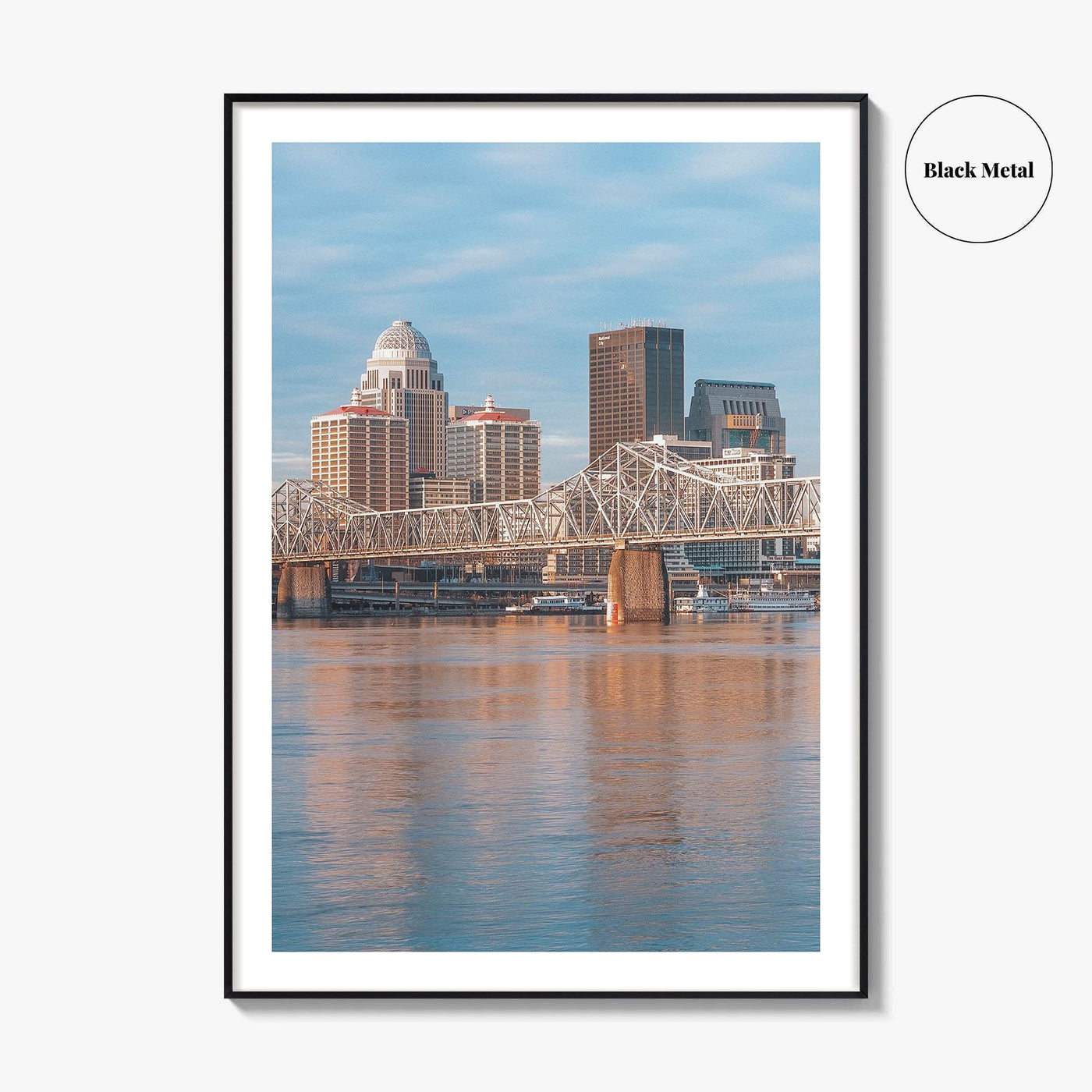 Louisville Skyline Fine Art Photo Print, Kentucky, Clark Memorial Bridge, Ohio River Poster