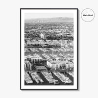 Marina del Rey Black and White Fine Art Photo Print, Los Angeles Poster