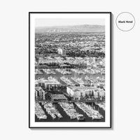 Marina del Rey Black and White Fine Art Photo Print, Los Angeles Poster