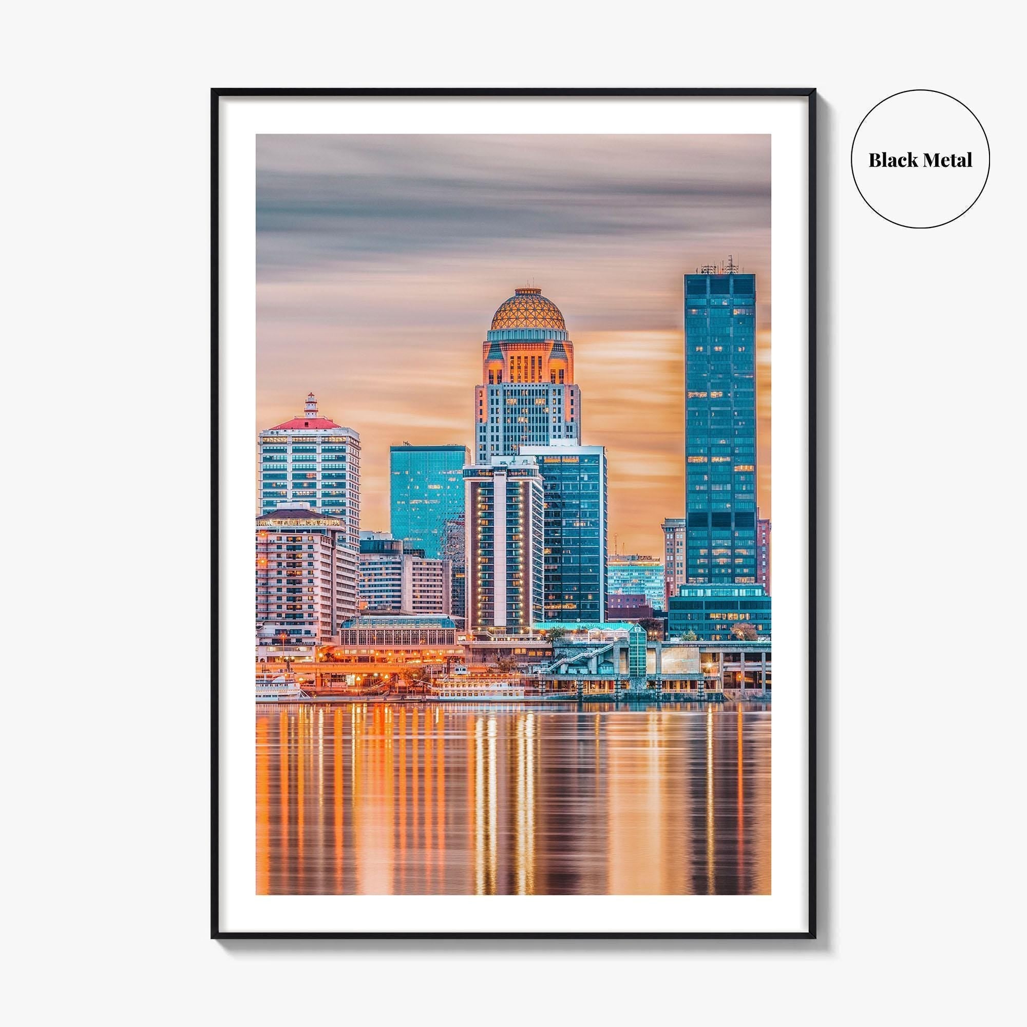 Louisville Skyline Fine Art Photo Print, Wall Poster, Kentucky, USA, Ohio River