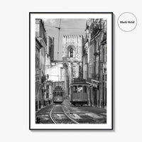 Lisbon Black and White Fine Art Photo Print, Tram 28 Lisboa Portugal Poster