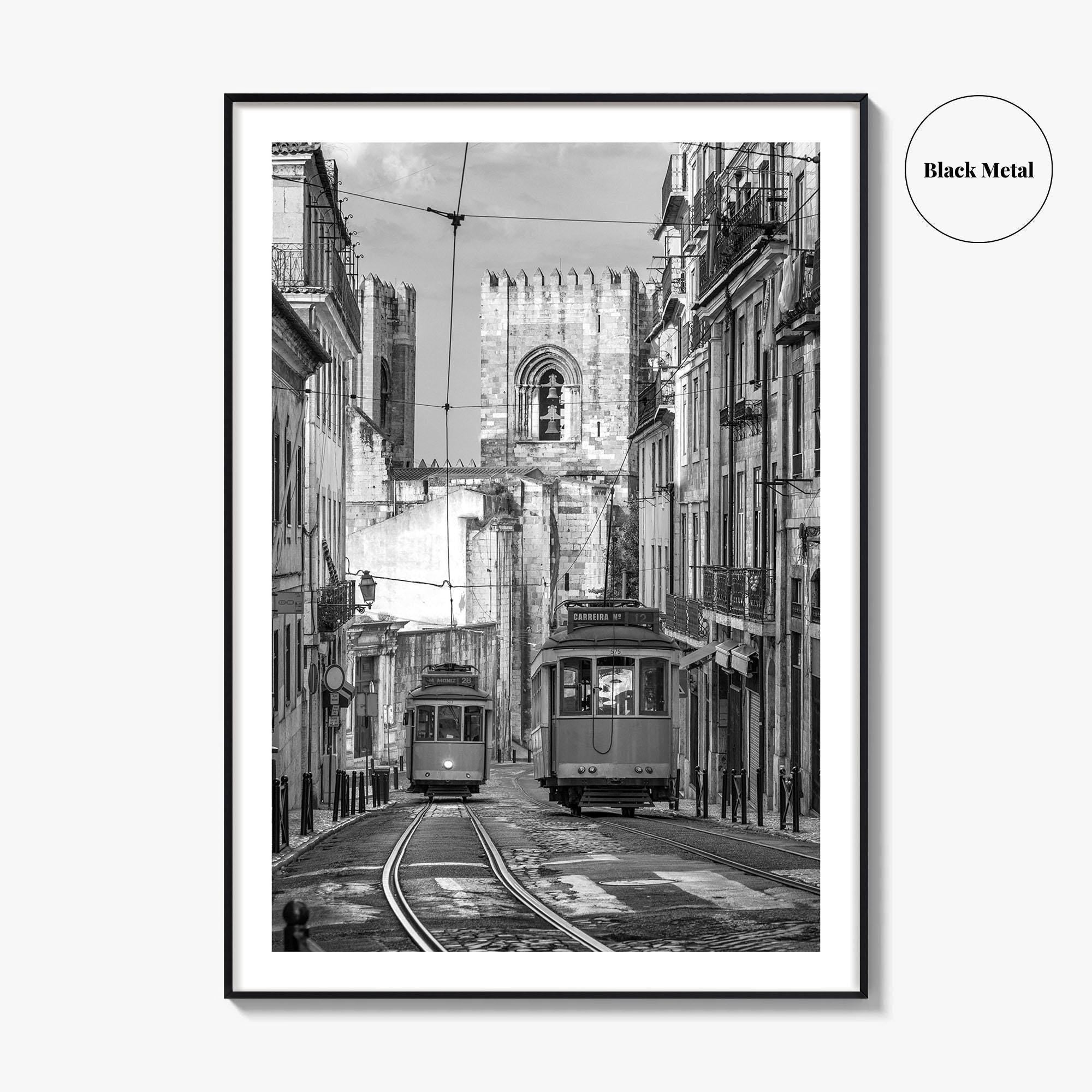 Lisbon Black and White Fine Art Photo Print, Tram 28 Lisboa Portugal Poster