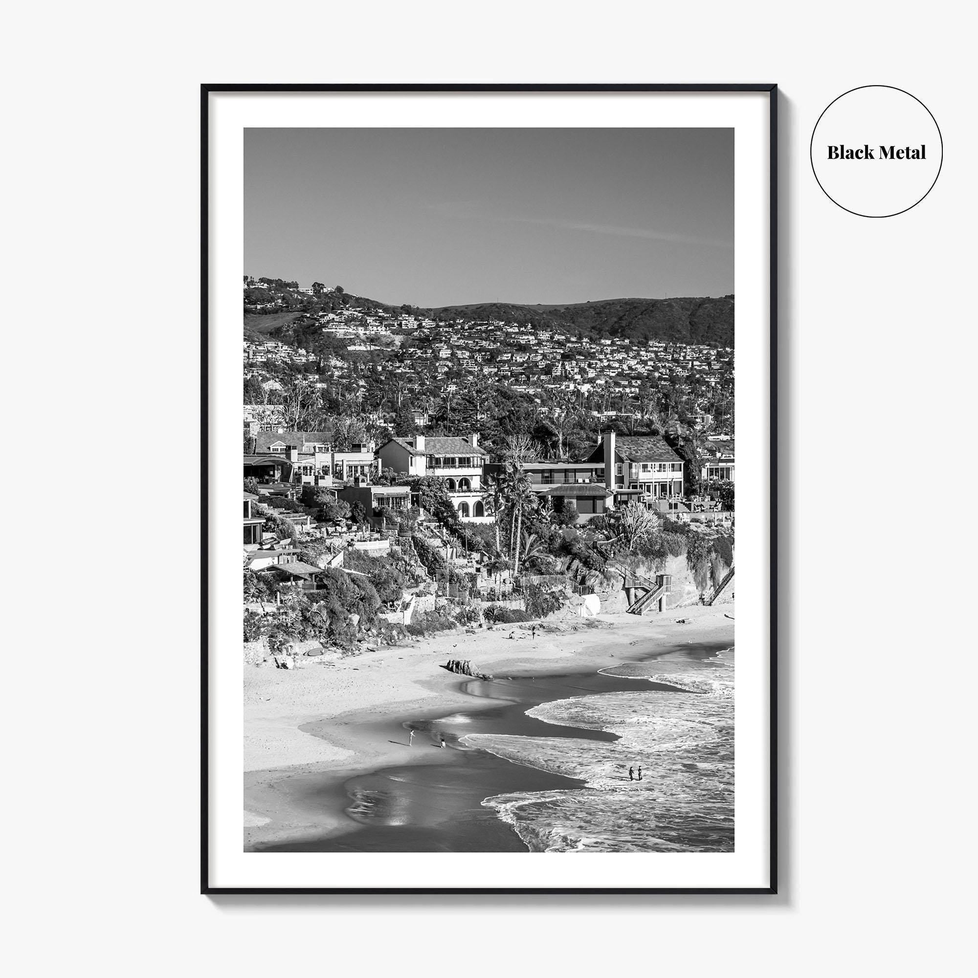 Laguna Beach Black and White Fine Art Photo Print, Crescent Bay California Poster