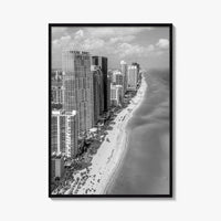 Miami Black and White Fine Art Photo Print, South Beach Florida Poster